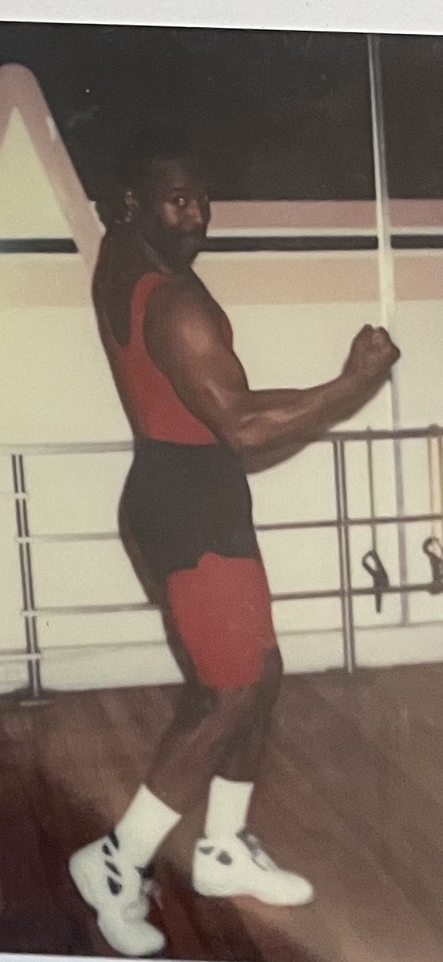Vintage photograph of Ken Taylor teaching aerobics