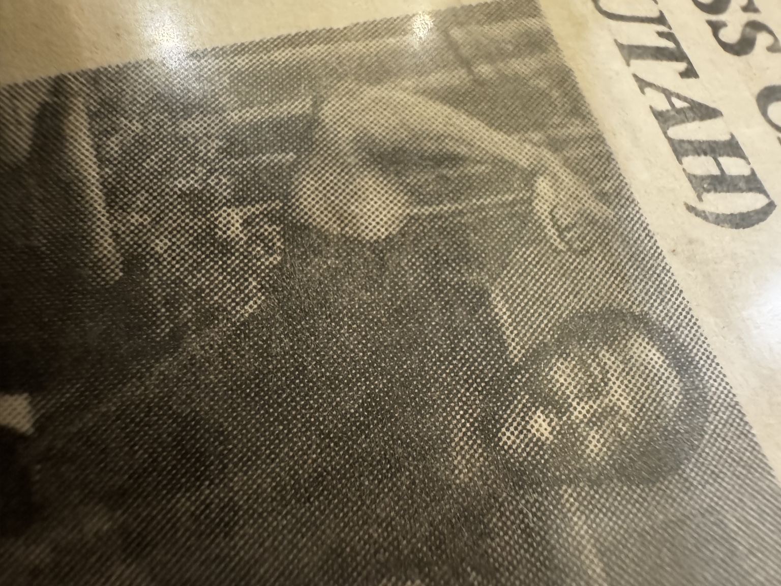 An original newspaper clipping photograph from Ken Taylor’s collection